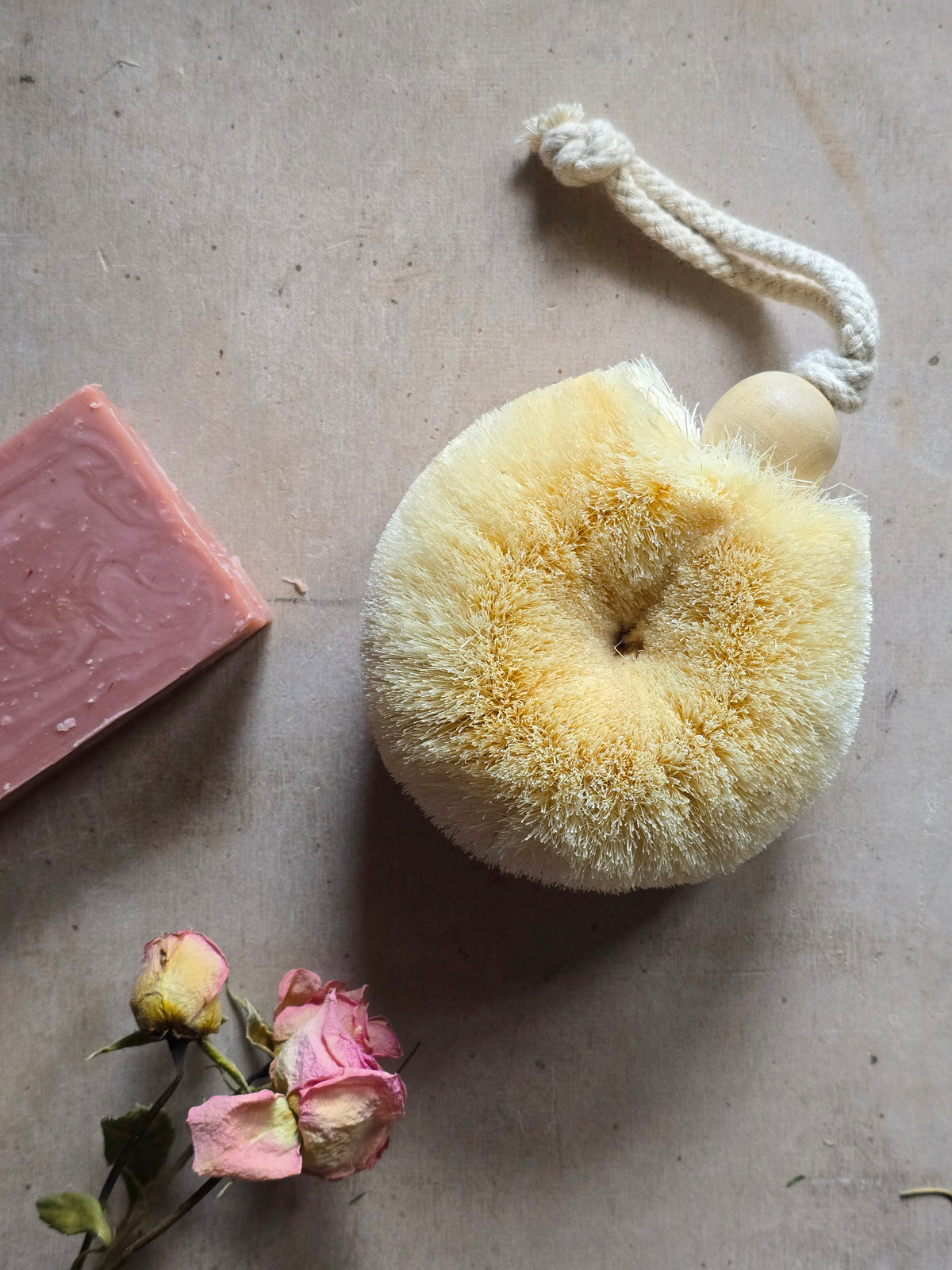 Sandpuff Sand-Natural Plant-Fibre Shower Puff – The Two Throwers Handmade Pottery