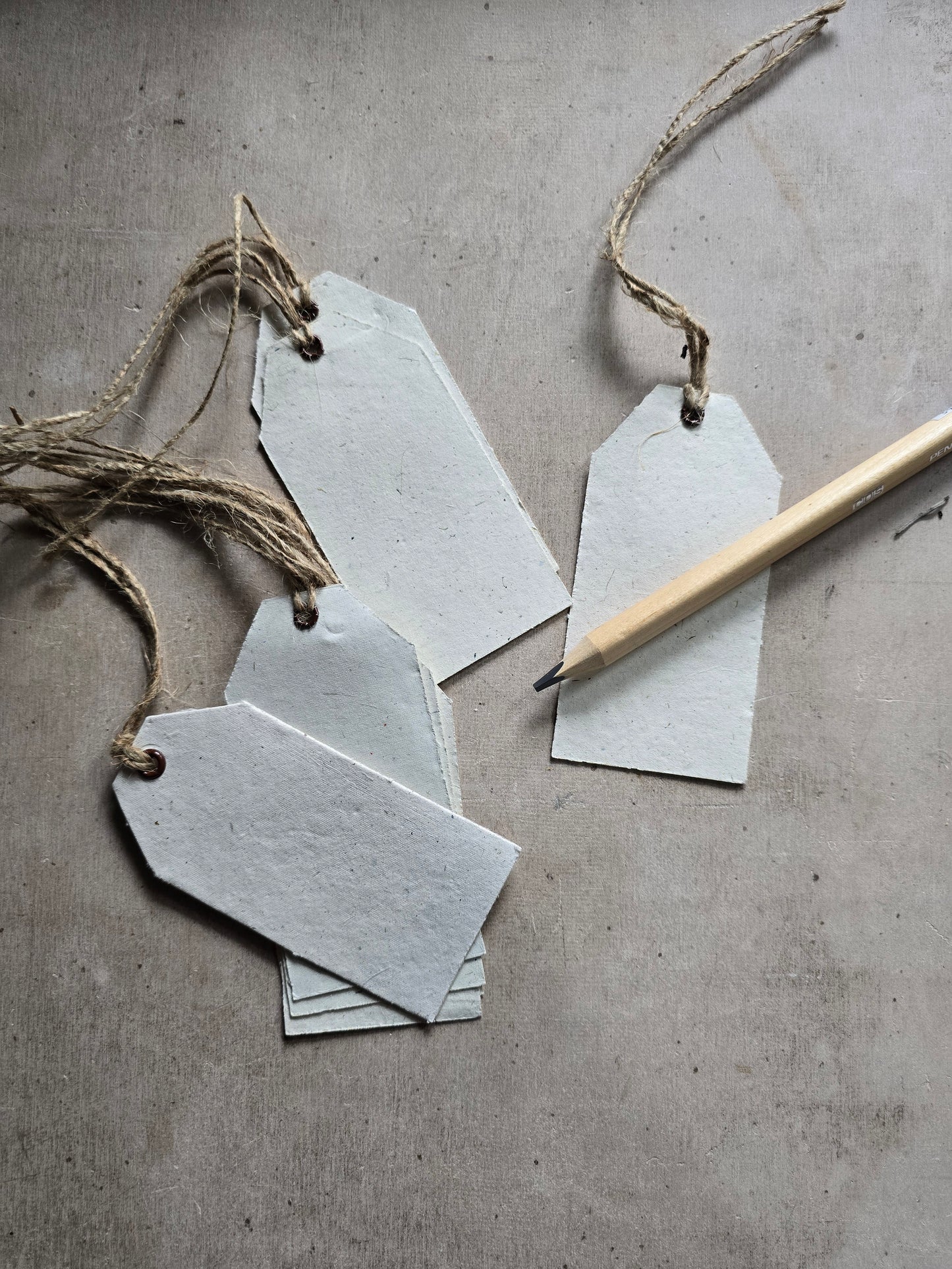 Off-White Textured Swing Tags – Handmade Elephant Dung Recycled Paper