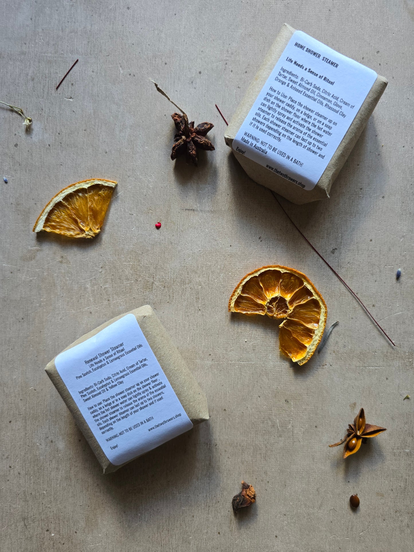 Artisan Aromatherapy Shower Steamer Home & Renewal Twin Pack Gift Box — Handmade Essential Oil Steamers (Twin Pack)