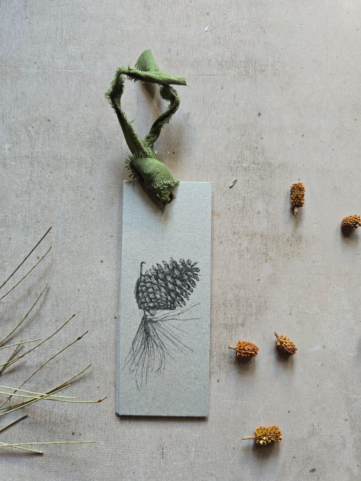 Pine Cone Kraft Gift Tag — Thick Rustic Cardstock, Minimalist Woodland Design