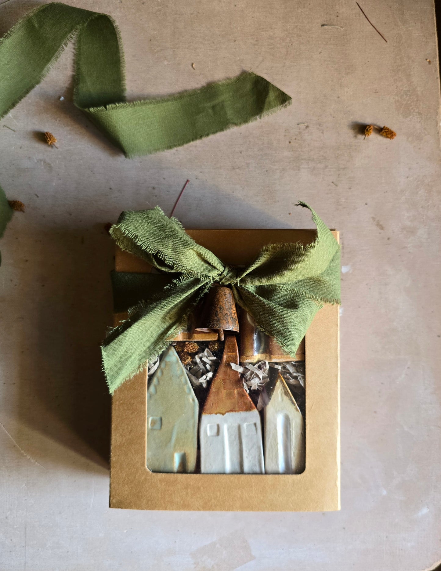Rustic Browns & Olive Handcrafted Little Houses — Collection (Gift-Boxed & Unique)