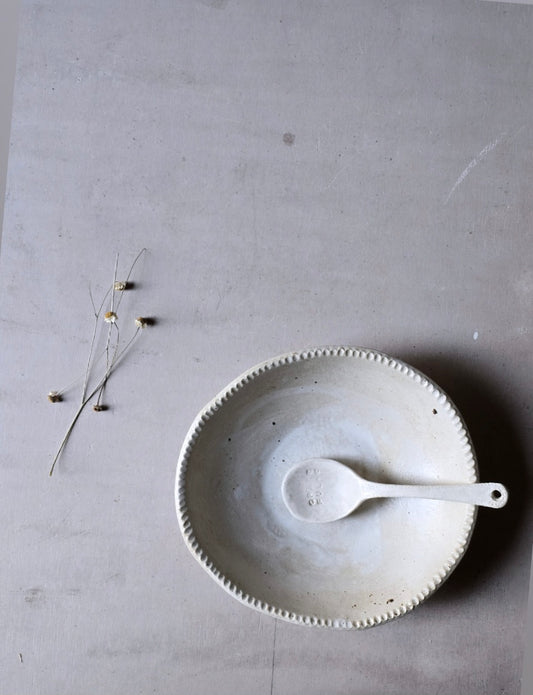 Organic Ceramic Bowl – Handmade Taupe, Caramel & White Glaze with Natural Clay Details, 19cm