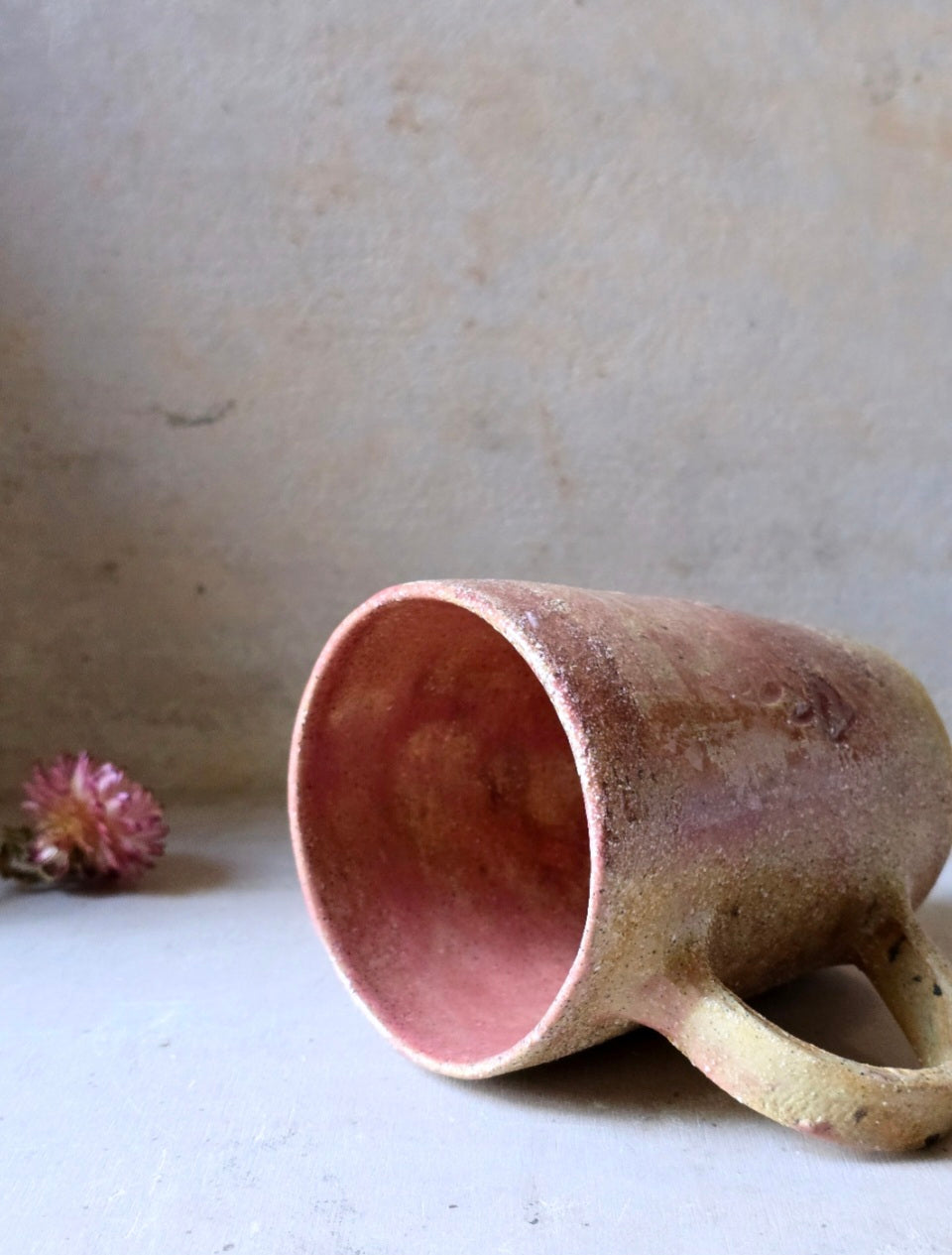 Handmade Rustic Pottery Cup – Raspberry Biscuit or Venetian Glaze | Unique Textured Ceramic Mug | Artisan Gift