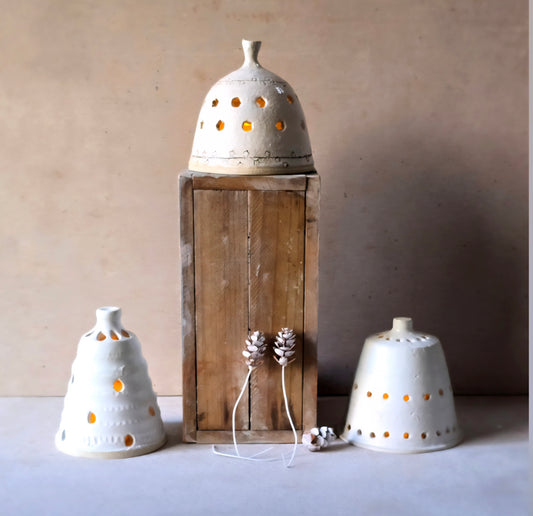 The Christmas Bell Collection — Handcrafted Ceramic Tealight Holders