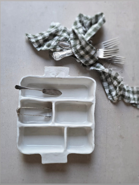 White Harvest Square — Handcrafted Serving Tray