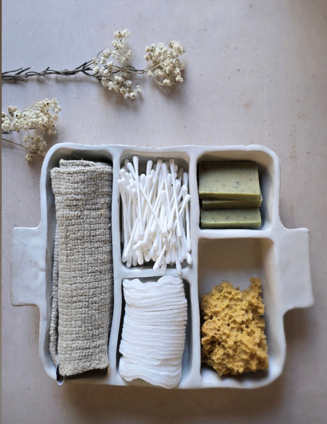 White Harvest Square — Handcrafted Serving Tray