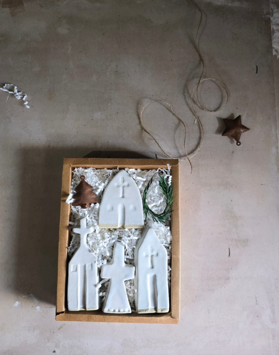 — Handcrafted Little Houses — the White Collection Gift-Boxed & Truly Unique-
