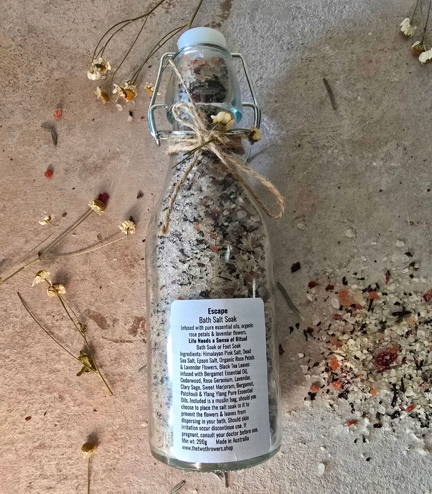 "Relaxing Botanical Bath Salt Soak – Great Gift for Guests, BnB Amenities, Spa Gift Set with Himalayan Salt, Lavender & Essential Oils"